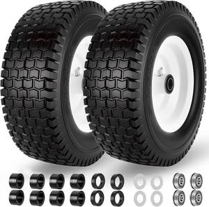 lot 9430 image: $60 Flat Free Tire & Wheel 13x5-6 with 34 & 58 Bearings, 2 Pack