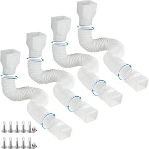 lot 9437 image: $49 plusgutter 4 Pack Downspout Extensions, Extendable 21-68in (White)