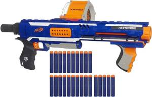 lot 9444 image: Nerf Rampage N-Strike Elite Toy Blaster with 25 Dart Drum