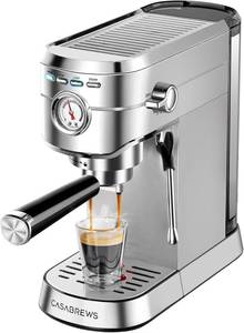 lot 9470 image: $140 CASABREWS CM5418 Espresso Machine 20 Bar, Milk Frother, Silver