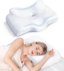 lot 9472 image: $70 Cervical Pillow for Neck Pain Relief, Memory Foam Pillow