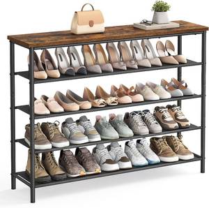 lot 9479 image: VASAGLE 5-Tier Shoe Rack, 20-24 Pairs, Steel Frame, ULBS136B01