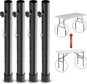 lot 9497 image: Folding Table Leg Risers for StraightBent Legs, 4 Levels.