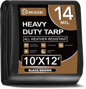 lot 9511 image: Sunvigor Tarp 10x12ft, 14 Mil Heavy Duty Waterproof Grommets