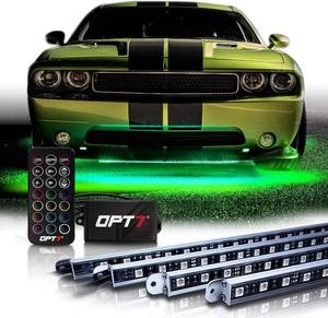 lot 9527 image: $93 OPT7 Aura RGB Car Underglow Kit with Remote, Waterproof Bars