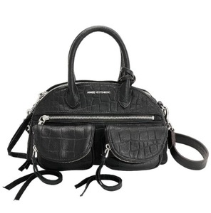 lot 9542 image: $90 Aimee Kestenberg Lucy Convertible Leather Mini Satchel - Black