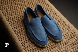 lot 9554 image: $55 Rockport Mens Cullen Venetian LoaferSuede Denim Blue 9.5