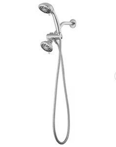 lot 9576 image: Dual Wall Mount Shower Head & Handheld Shower Head, 1.8 GPM, Chrome