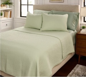 lot 9599 image: Northern Nights Triple Layer Cotton Blanket & Sham Set King - Sage