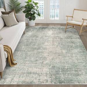 lot 9603 image: $100 LOONGRUG 6x9 Area Rug, Washable Neutral Modern, Non-Slip