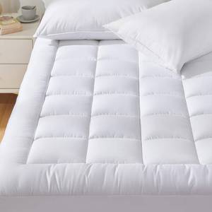 lot 9605 image: Queen Size Mattress Pad Pillow Top Cotton Topper 60x80 White