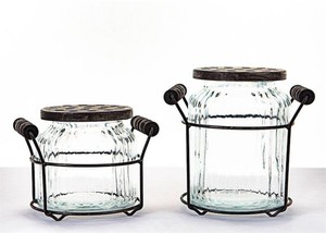 lot 9610 image: Ultimate Innovations Self-Arranging Glass Vases - Set of 2