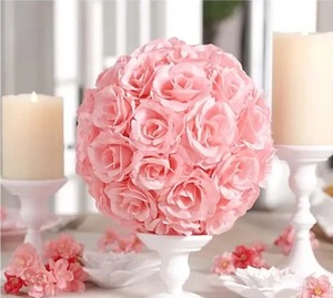 lot 9625 image: Garden Reflections 10 Faux Rose Flower Garden Sphere Pink