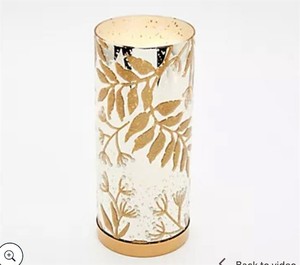 lot 9630 image: Martha Stewart Mercury Glass Hurricane with Microlight Strand