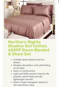 lot 9671 image: GREY Northern Nights Down Blanket Size Queen