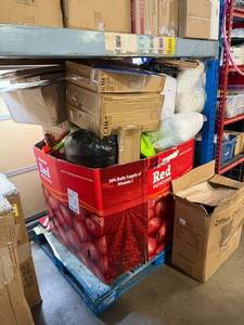 lot 97078 image: Massive 5 foot tall pallet plus additional items will  be put in.. Great for Resellers.  Must be picked up within 5 days after auction closes