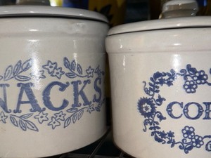 lot 23 image: Crock-Style Canisters, Snacks and Coffee