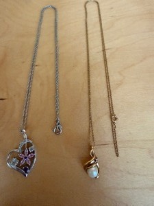 lot 551 image: Jewelry - Necklaces w Pendants  Both Marked