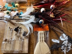 lot 97 image: Crafts, Brooms, Feathers and More
