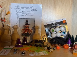lot 99 image: Halloween Crafts  Witches and MORE, (2) TINY Witch Charms