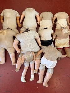 lot 111 image: Creepy Dolls  Complete MINUS HEADS