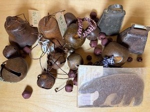 lot 141 image: Cowbells, Rusty Tin Crafting Pieces