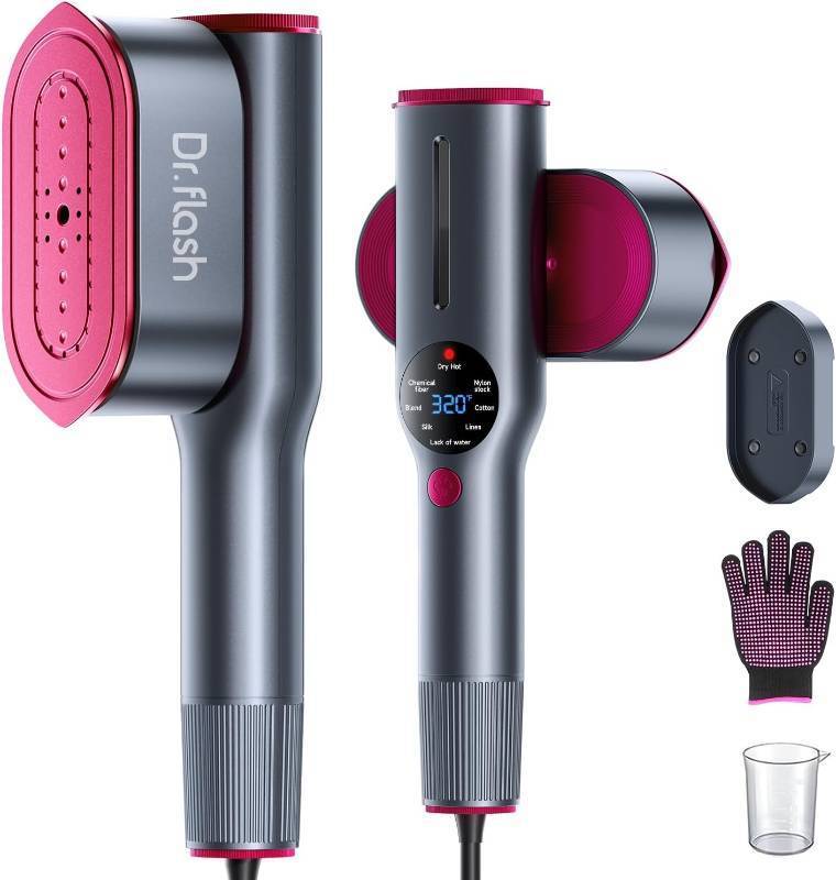 lot 171366 image: DRFLASH 2-in-1 Steamer & Iron for Clothes,15s Fast Heat-up 1200W Portable Handheld Garment Steamer,Travel Size with Large Ceramic Heat Panel,Quick Wrinkle Removal,110V-120V