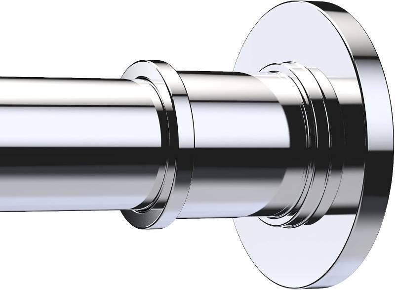 lot 251618 image: BRIOFOX Industrial Shower Curtain Rod - Rustproof Non-Slip 43-72 Inch 304 Stainless Steel Tension Curtain Rod for Window or Bathroom, Chrome