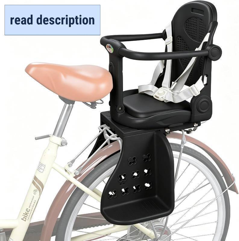 lot 351757 image: 2026 Black New Rear Child Bike Seat,Rear Mounted Kids Bike Seats,Back Mount Child Seat,Fits All Bicycle Rear Frames Upgrade