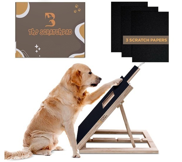 lot 141642 image: BAWYCHEWS The ScratchPad - Dog Nail Scratch Board - Adjustable Scratching Pad with Treat Box, Lock & 2 Extra Sandpapers - Premium Dog Nail Filer for Puppy, Small, Medium Dogs