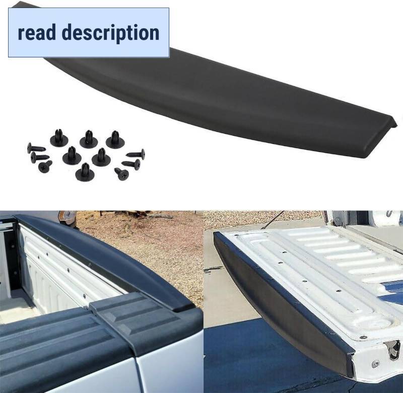 lot 411493 image: KARPAL Tailgate Spoiler Top Protector Cover Molding Cap Compatible with 2009-2018 Dodge Ram 1500 2010-2018 2500 3500 TO1904100 ABS Black
