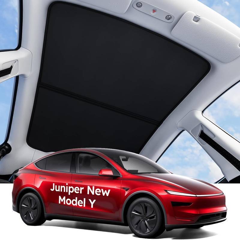 lot 231554 image: Wigoo Tesla New Model Y Juniper Accessories Sunshade Roof Never Sag, Nano Ice-Crystal Coatings Heat Insulation Glass Roof Sun Shade, Accessories for Tesla New Model Y 2025 2026 Launch, Black