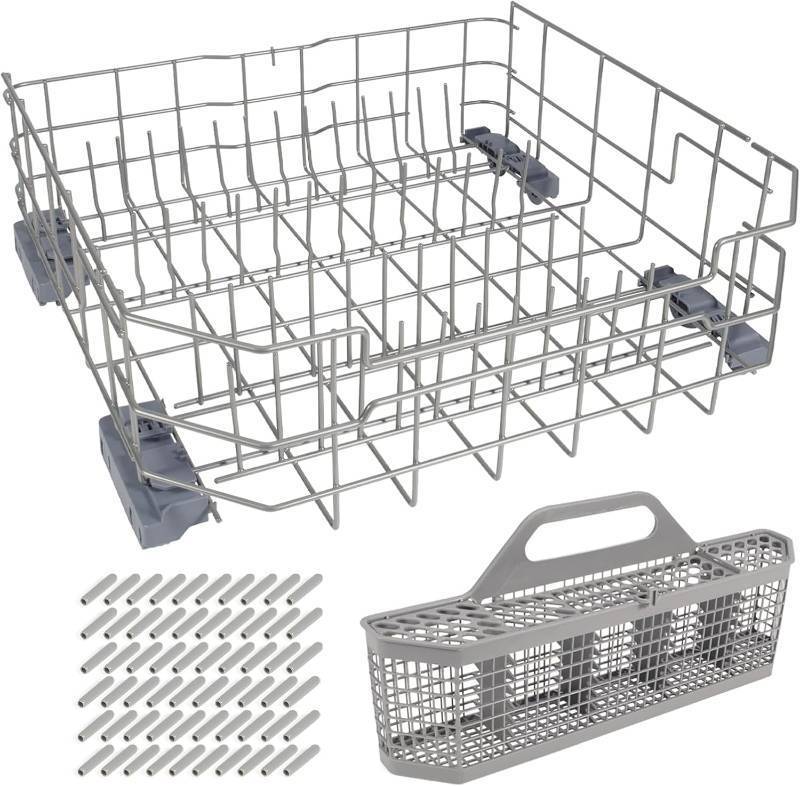 lot 331259 image: Upgraded WD28X34744 WD28X26099 Dishwasher Lower Rack & Silverware Basket  Compatible with GE Dishwashers. Replacement number WD28X10346, WD28X22506, WD28X22696, WD28X24396 etc