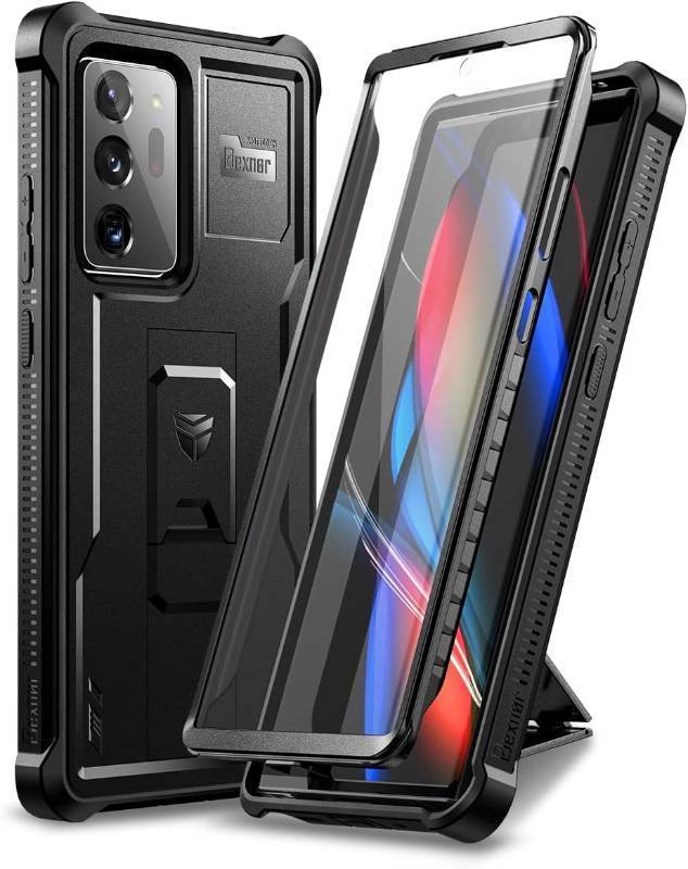 lot 331299 image: Dexnor for Samsung Galaxy Note 20 Ultra 5G Case, Built in Screen Protector and Kickstand Heavy Duty Military Grade Protection Shockproof Protective Cover for Samsung Galaxy Note 20 Ultra Black