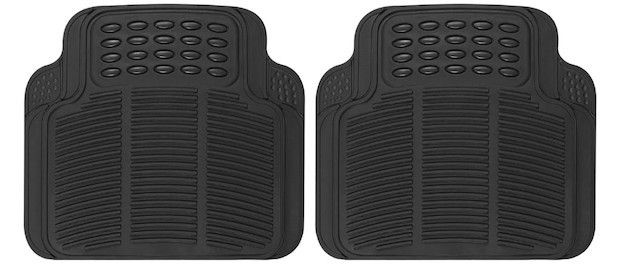 lot 442069 image: BDK Floor Mats, 2-Piece All-Weather Car Mat with Universal Fit Design, Durable Rubber Car Floor Mats with Capture Ridges, Waterproof for Cars Trucks SUV (Black)