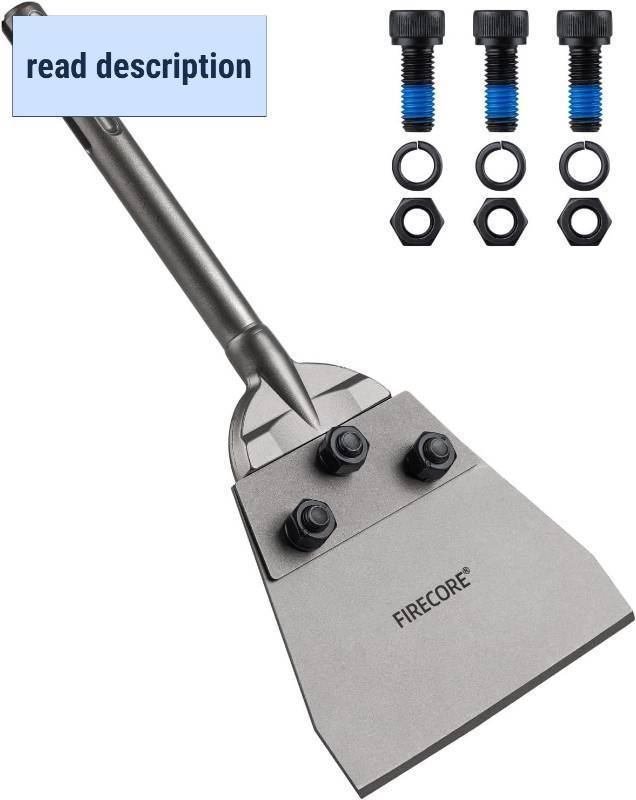 lot 221548 image: SDS Max Floor Scraper, Firecore 5.5 Inch by 12.5 Inch Heavy Duty Thinset Removal Chisel Bits for SDS Max Rotary Hammer Drill Tool, Adhesive Remover Bit for Laminate Floor Ceramic Tile Concrete Mortar