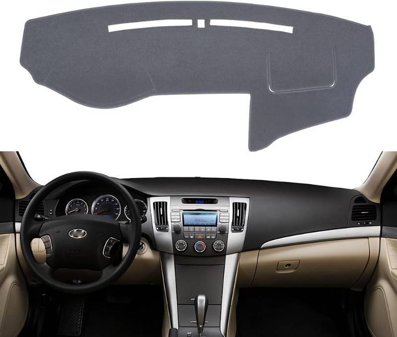 lot 321481 image: Dash Cover Mat Custom Fit for Hyundai Sonata 2009 2010 with Cutout for Sensor, Dashboard Cover Pad Protector (09-10 Dark Gray)