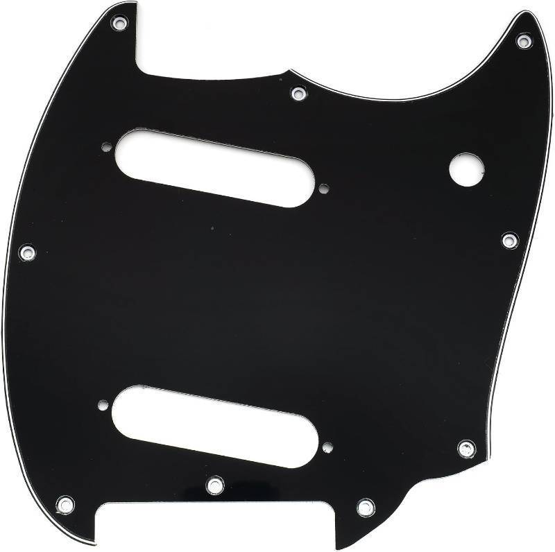 lot 421544 image: Musiclily Pro 9-Hole Guitar Pickguard for Squier Sonic Mustang SS Electric Guitar, 3Ply Black