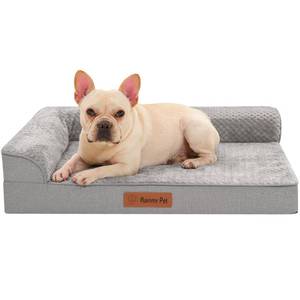 lot 1526 image: Rainmr Memory Foam Orthopedic Dog Bed, Washable Dog Couch with Removable Waterproof Cover and Nonskid Bottom for Pet Sofa, 30x20 Inches, Light Grey