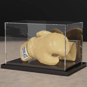 lot 1545 image: Xiomot Boxing Glove Display Case Acrylic Full Size Case with Mirror Back