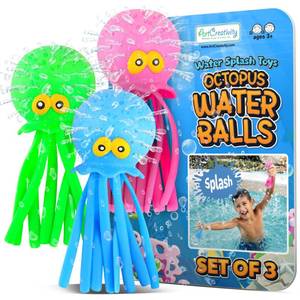 lot 1552 image: ArtCreativity Octopus Water Balls (Pack of 3), Pool Toys for Toddlers 1-3, Sensory Stress Relief Toy for Kids, Beach Water Toys and Swimming Toy for Toddlers, Cute Goodie Bag Fillers for Boys and Girls