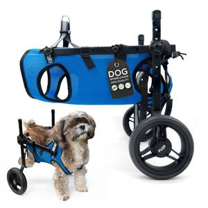 lot 1556 image: Dog Wheelchair for Back Legs, Dog Wheelchair Cart, Doggycat Wheelchairs with Disabled Hind Legs Walking, Mobility Aids for Small Pets Hind Limbs, Dogs Carts with Wheels, Light Weight, Blue M