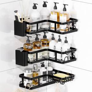 lot 1575 image: PUPILLEMON 3 Pack Corner Shower Shelves, Rustproof Shower Organizer Caddy