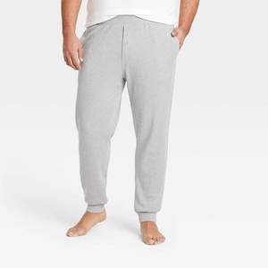 lot 2101 image: Mens Big & Tall Thermal Knit Jogger Pajama Pants - Goodfellow & Co Gray 5XL