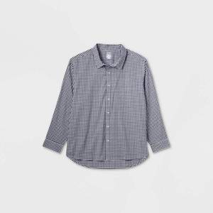 lot 2108 image: Mens Big & Tall Long Sleeve Adaptive Button-Down Shirt - Goodfellow & Co Navy BlueChecked 5XL