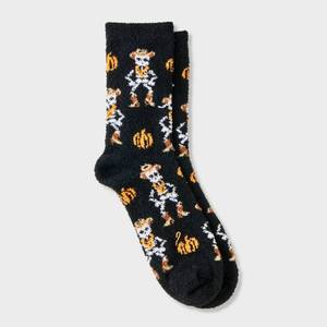 lot 2115 image: Womens Western Skeleton Halloween Cozy Crew Socks - Hyde and EEK Boutique BlackWhiteOrange 4 - 10