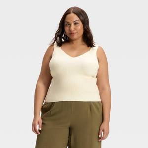 lot 2134 image: Womens V-Neck Sweater Tank - A New Day Cream 2X