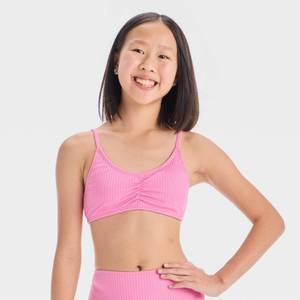 lot 2137 image: Girls Tropical Island Swimsuit Top - art class Pink M