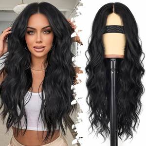 lot 2149 image: Eawwii Black Wigs for Women, 26 Inch 4x1 Lace Glueless Wavy Wig