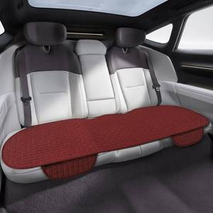 lot 2193 image: Lyxheth Linen Back Car Seat Cover, Rear Seat Pad, Anti-Slip Long Bottom Rear Seat Cover Protector with Storage Pockets, Breathable Comfortable Rear Cushion Cover Universal for Cars (Wine red, Back)